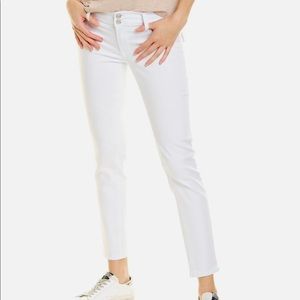 Hudson jeans Collin white mid-rise straight crop